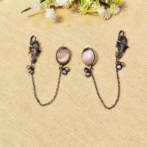 "Amoura"Silver Look Alike Stone Earcuffs