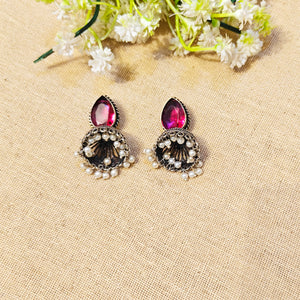 "Misty"Silver Look Alike Oxidized Earrings