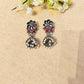 "Solene"Silver Look Alike Stone Earrings