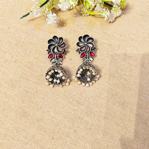 "Solene"Silver Look Alike Stone Earrings