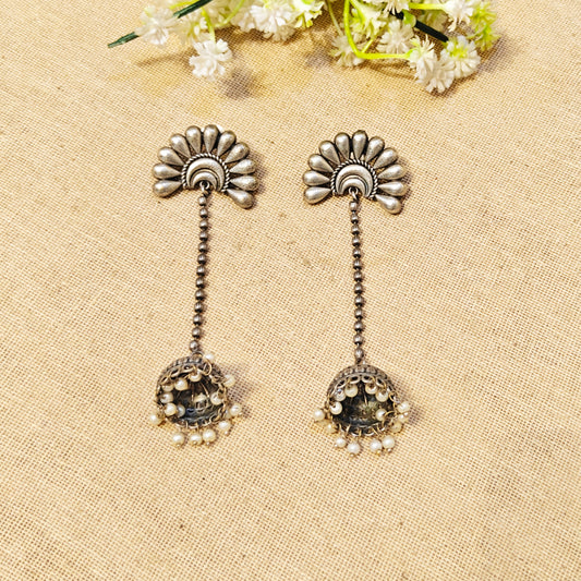 "Elva"Silver Look Alike Oxidized Earrings