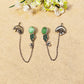 "Elaris"Silver Look Alike Stone Earcuffs