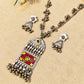 "Vireya"Silver Look Alike Oxidized Necklace