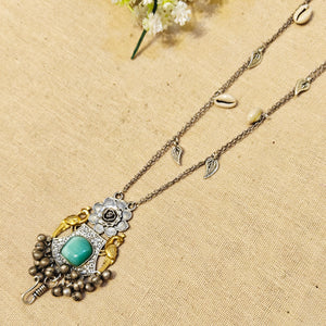 "Zyra"Silver Look Alike Oxidized MobileChain