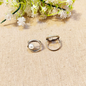 "Ovia"Silver Look Alike Oxidized Ring