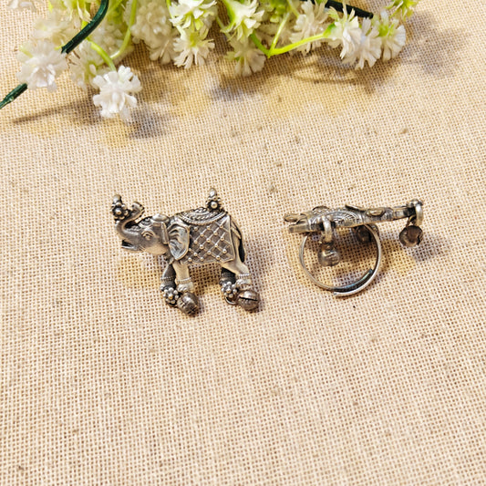 "Evara"Silver Look Alike Oxidized Ring