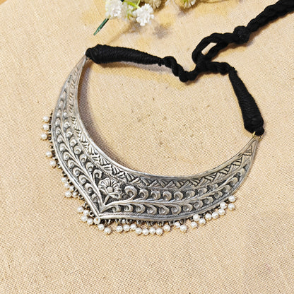 "Favia" Silver Look Alike Oxidized Choker
