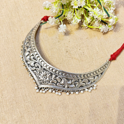 "Favia" Silver Look Alike Oxidized Choker