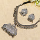 "Tevya"Silver Look Alike Oxidized Necklace