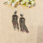 "Lisha"Silver Look Alike Oxidized Earrings