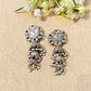 "Coin"Silver Look Alike Oxidized Earrings