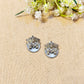 "Maa"Silver Look Alike Oxidized Earrings