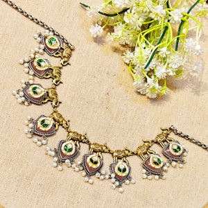 "Xyra"Silver Look Alike Dual Tone Choker