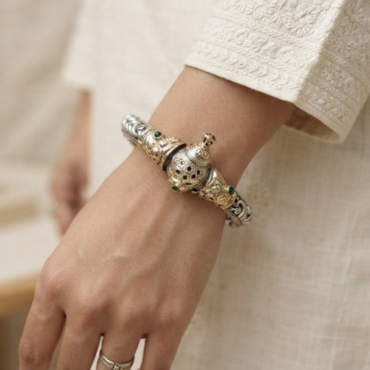 "Cevia"Silver Look Alike Dual Tone Kada