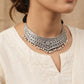 "Favia" Silver Look Alike Oxidized Choker
