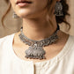 "Tevya"Silver Look Alike Oxidized Necklace