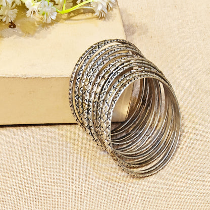 "Vira" Silver Look Alike Oxidized Bangles