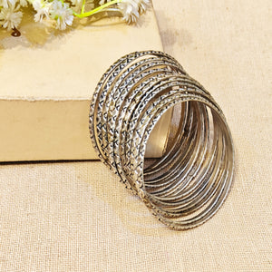"Vira" Silver Look Alike Oxidized Bangles