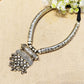 "Diya"Silver Look Alike Oxidized Necklace