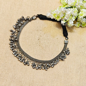 "Rey" Silver Look Alike Oxidized Choker