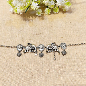 "Saira"Silver Look Alike Oxidized Bracelets