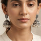 "Aavi"Silver Look Alike Oxidized Earrings