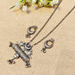 "Ovia"Silver Look Alike Oxidized Necklace