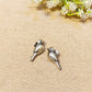 "Parrot"Silver Look Alike Oxidized Earrings