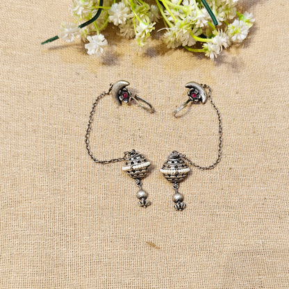 "Veda"Silver Look Alike Oxidized Earcuff