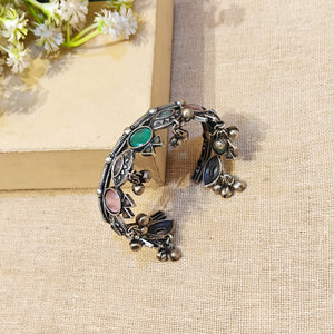 "Cove"Silver Look Alike Stone Kada
