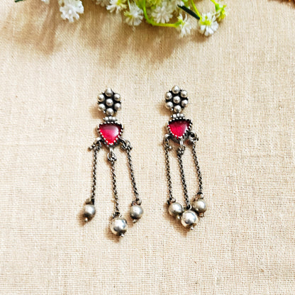 "Udita"Silver Look Alike Oxidized Earring