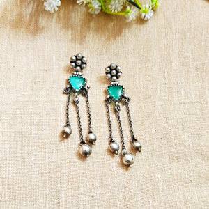 "Udita"Silver Look Alike Oxidized Earring