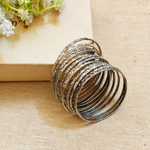 "Cleo" Silver Look Alike Oxidized Bangles