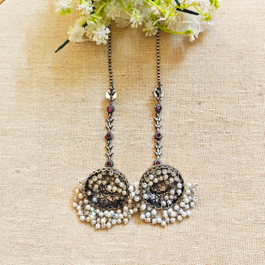 "Tiny" Silver Look Alike Oxidized Earrings