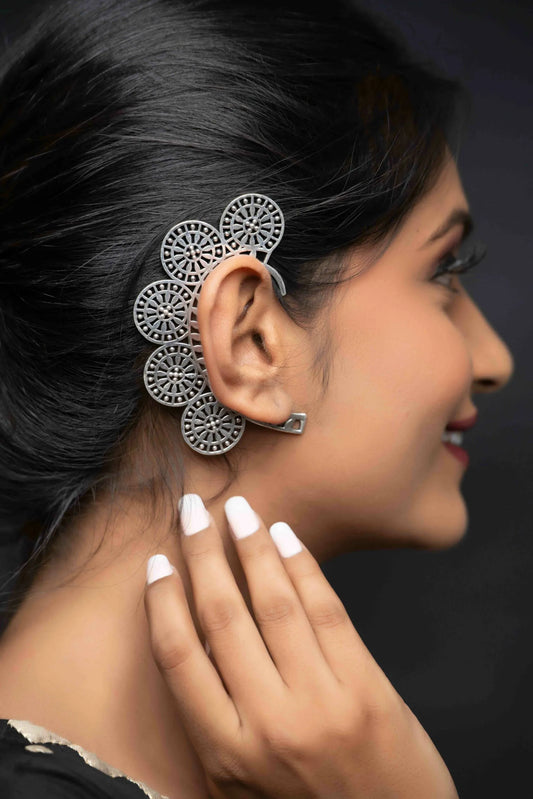 “Surya” Silver Look Alike Oxidised Earcuff