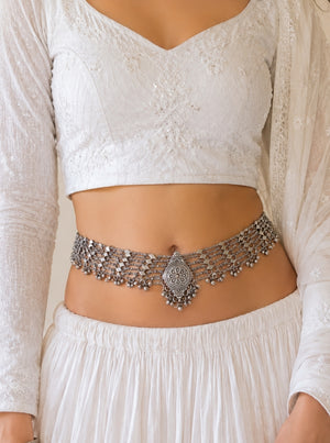 Skye Silver Look Alike Traditional Oxidized Kamarband