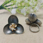 Oxidised floral ring for navratri