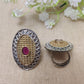 Dual tone stone ring