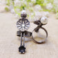 Antique Oxidised Pearl Finger Ring