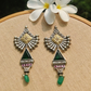 Dual Tone emerald earring