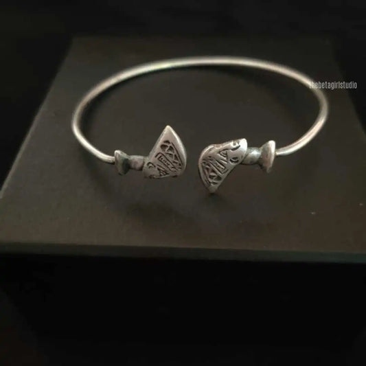 oxidised silver-look alike kada bracelet 