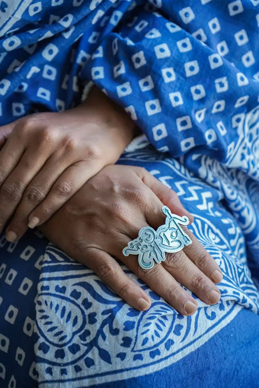 “Rama” Silver Look Alike Oxidised Ring