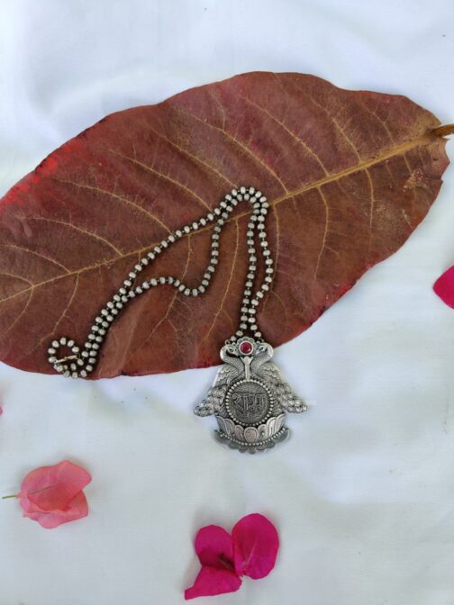 “Shubh” Silver Look Alike Oxidised Pendant