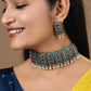 “Kriti” Silver Look Alike Oxidised Choker