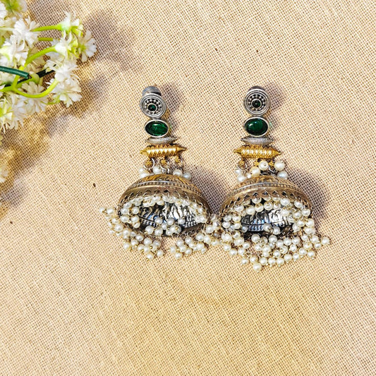 "Tarini" Look Alike Dual Tone Stone Earring