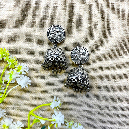 "Celora"Silver Look Alike oxidized Earring