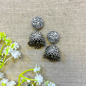 "Celora"Silver Look Alike oxidized Earring