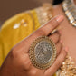 Rangoli  silver look alike dule tone Ring