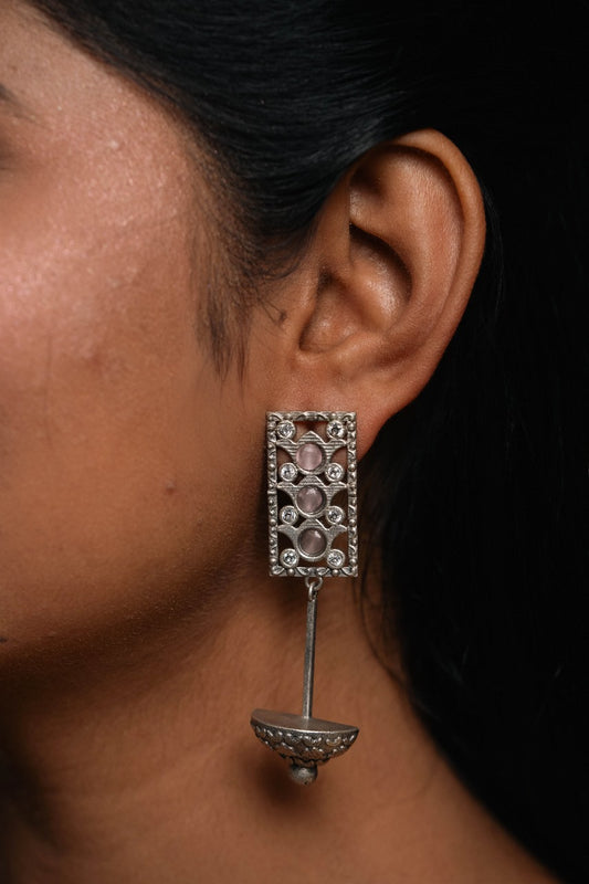 "Frostez" Silver look Alike Stone Earrings