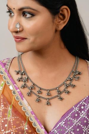 "Grime" Silver Look Alike Oxidised Necklace